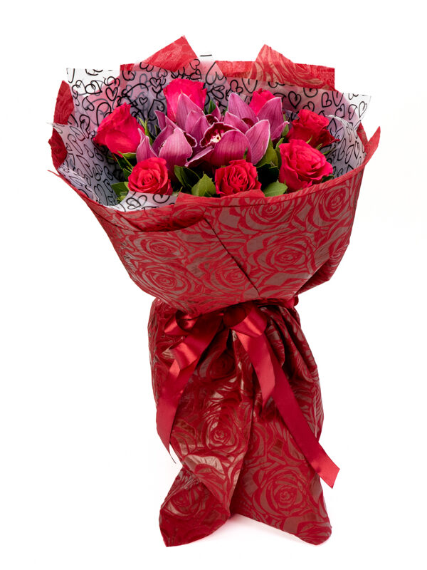 Sweet Love – Orchids and Roses Bouquet