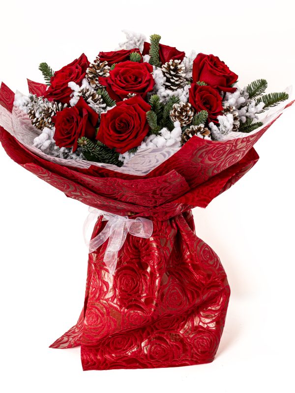 Frosted Red regular – Ανθοδέσμη με Τριαντάφυλλα Ecuador