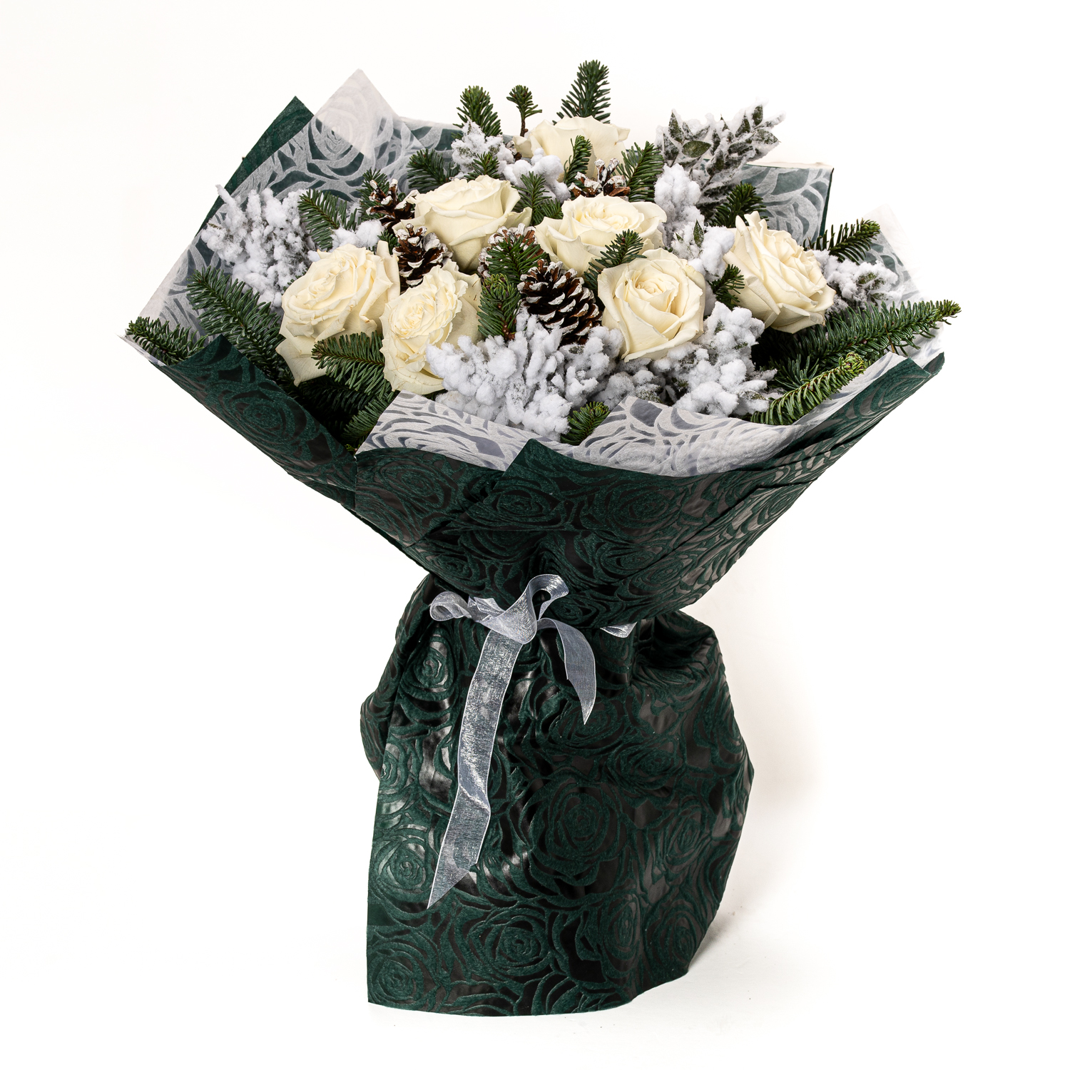 White Noel small – Bouquet of 7 Ecuador Roses